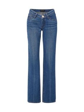 Brandon Maxwell Scoop waist straight leg denim jean